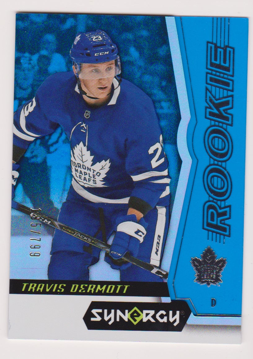2018-19 Synergy Blue #58 Travis Dermott 195/799 (image for) 2018-19 Synergy Blue #58 Travis Dermott 195/799